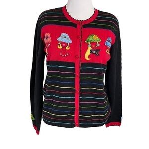 BEREK Ladies Fashion Hats Embellished Decorative Sweater Cardigan Top Colorful L